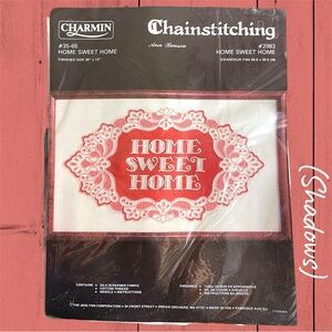 Charmin Chainstitching Home Sweet Home New Old Stock Needlework Kit Unopened